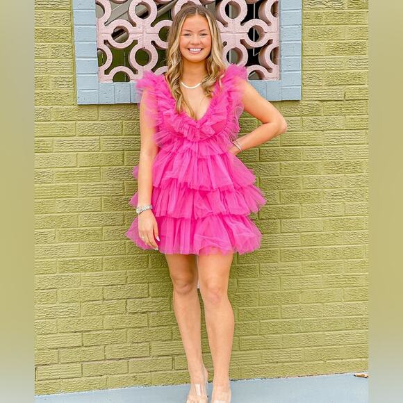 Mable V-Neck Ruffled Dress - Picture 1 of 5